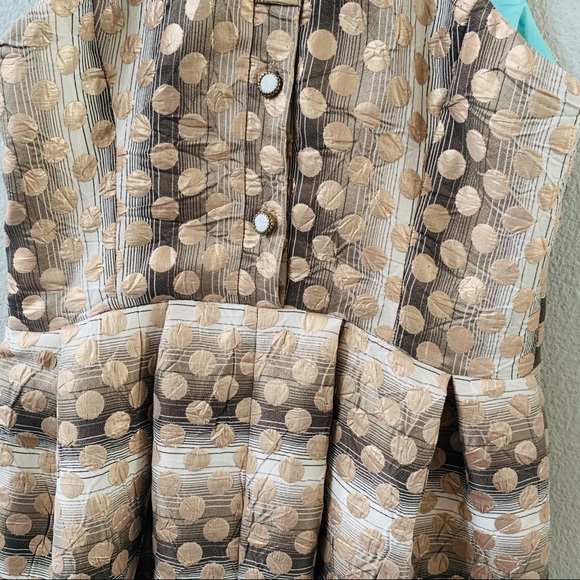 Hunter Dixon metallic polkadot fit flare dress 6 - Picture 4 of 6